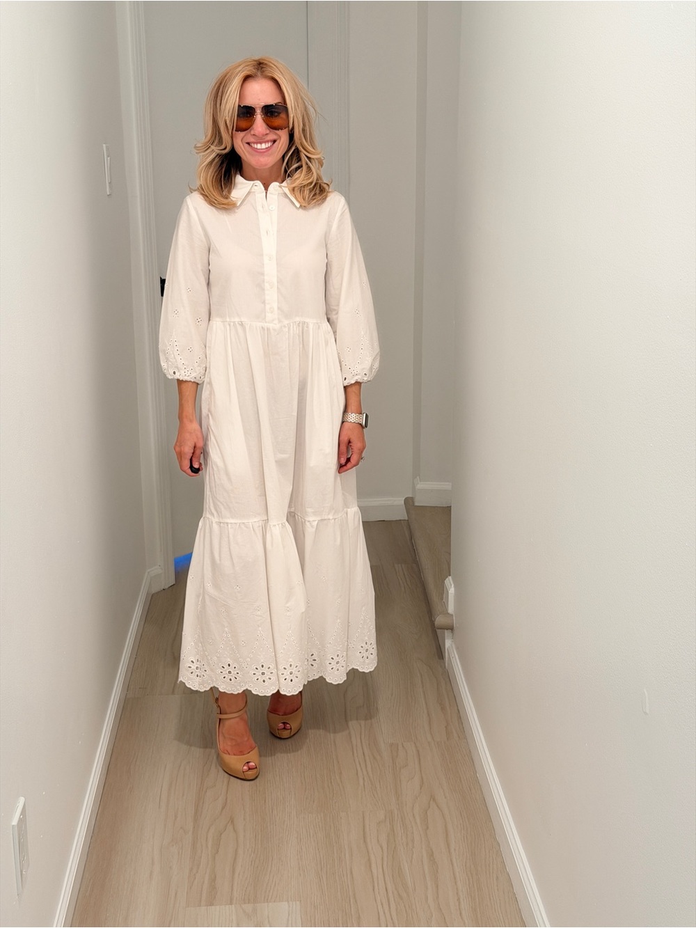 Cynthia Rowley Cream Button-Front Peplum Shirt